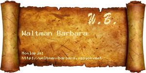 Waltman Barbara névjegykártya